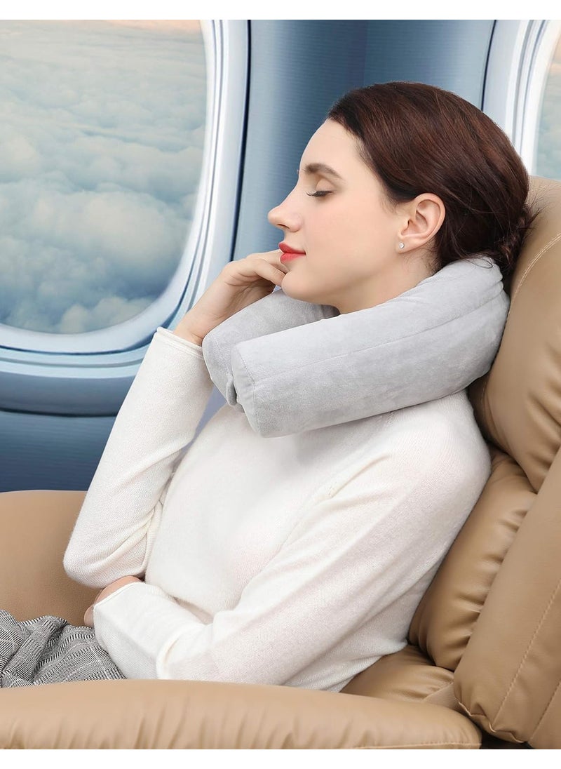 CARTIFY CARTIFY Twist Memory Foam Travel Pillow for Neck Chin Lumbar and Leg Support for Traveling on Airplane Train Bus or at Home Adjustable Bendable Roll Pillow with Washable Soft Cover Grey  - Image 2