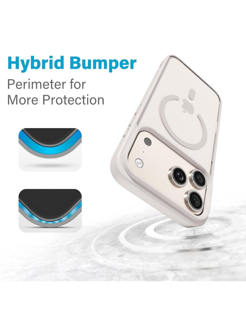 ACLIX Magnetic case for iPhone 17 Pro Max, High Grade Drop Protection with Shockproof Strip, Translucent Matte Back Phone Case | Natural Titanium - Image 4