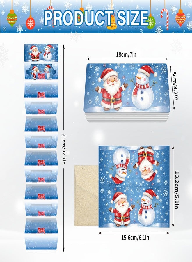 Linelglobal Christmas Cash Gift Envelope 11-Slot Money Holder with Greenting Card for Xmas Holiday Surprise - Santa Snow - Image 2