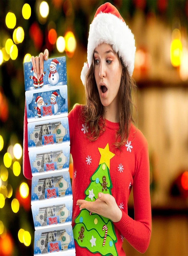 Linelglobal Christmas Cash Gift Envelope 11-Slot Money Holder with Greenting Card for Xmas Holiday Surprise - Santa Snow - Image 4