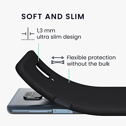 kwmobile Case Compatible with Xiaomi Redmi Note 9S / 9 Pro / 9 Pro Max Case - Soft Slim Protective TPU Silicone Cover - Black Matte - Image 2