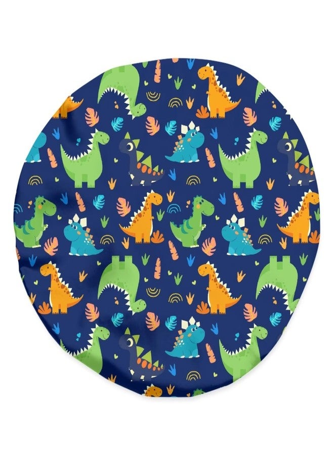 Babrukda Kids Satin Bonnet for Sleeping Cap with Elastic Wide Band Head Hair Cover, Cute Dinosaur Blue Night Sleep Caps Indoor Elastic Sleeping Beanie Headwear Night Hat for Toddler Baby - Image 4