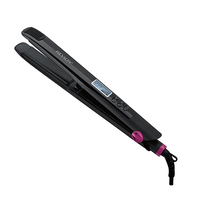Revlon Digital Hair Styler, Ionic Technology, Frizz Reduction, 3X Ceramic Coating, LED Digital Heat Settings, Dual Voltage, 230°C, Auto Lock, Get Saloon Looking Results – RVST2165ARB1