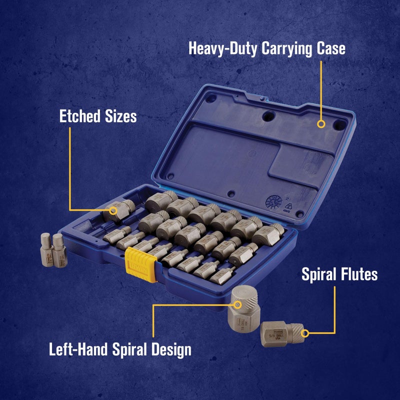 IRWIN Screw Extractor Set, Hex Head, Multi-Spline, 25-Piece (53227) - Image 2