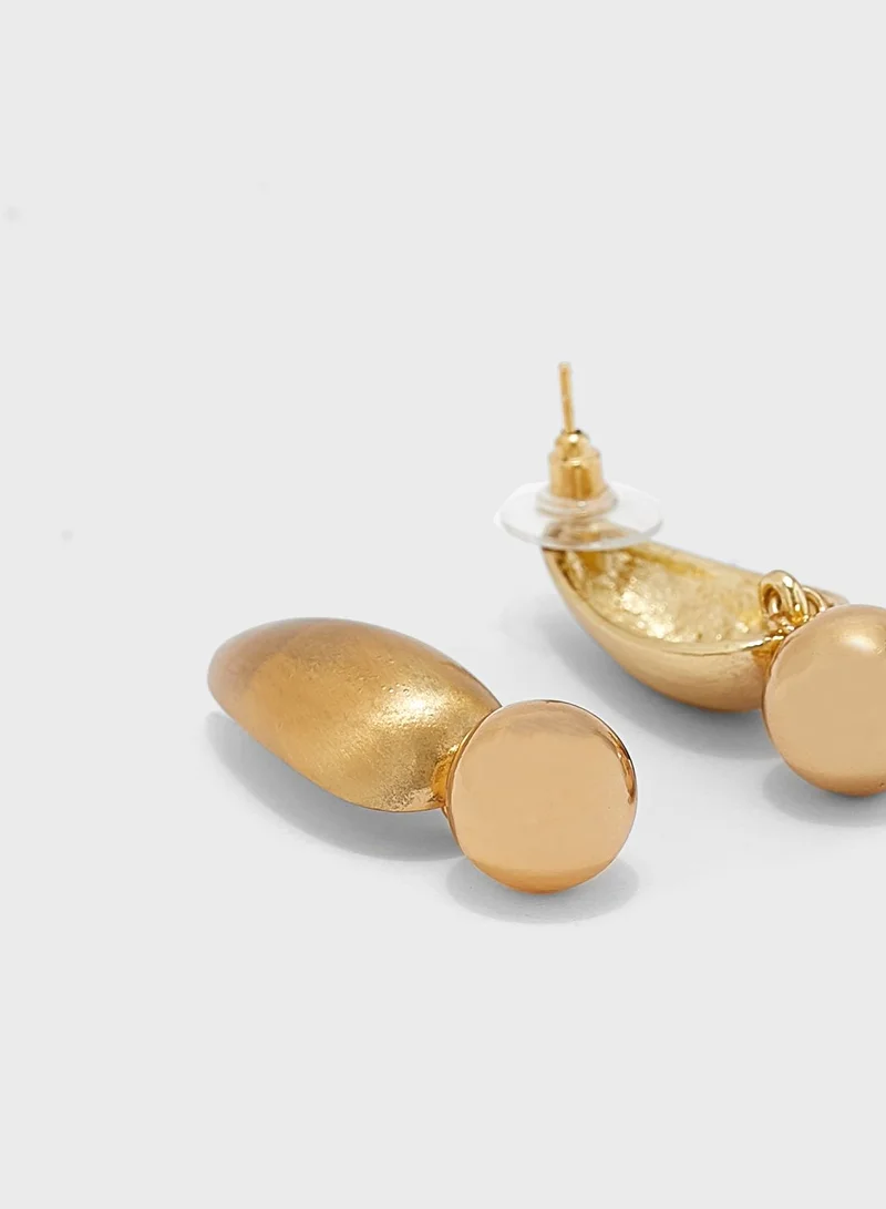 ELLA Brushed Metal Stud Earrings