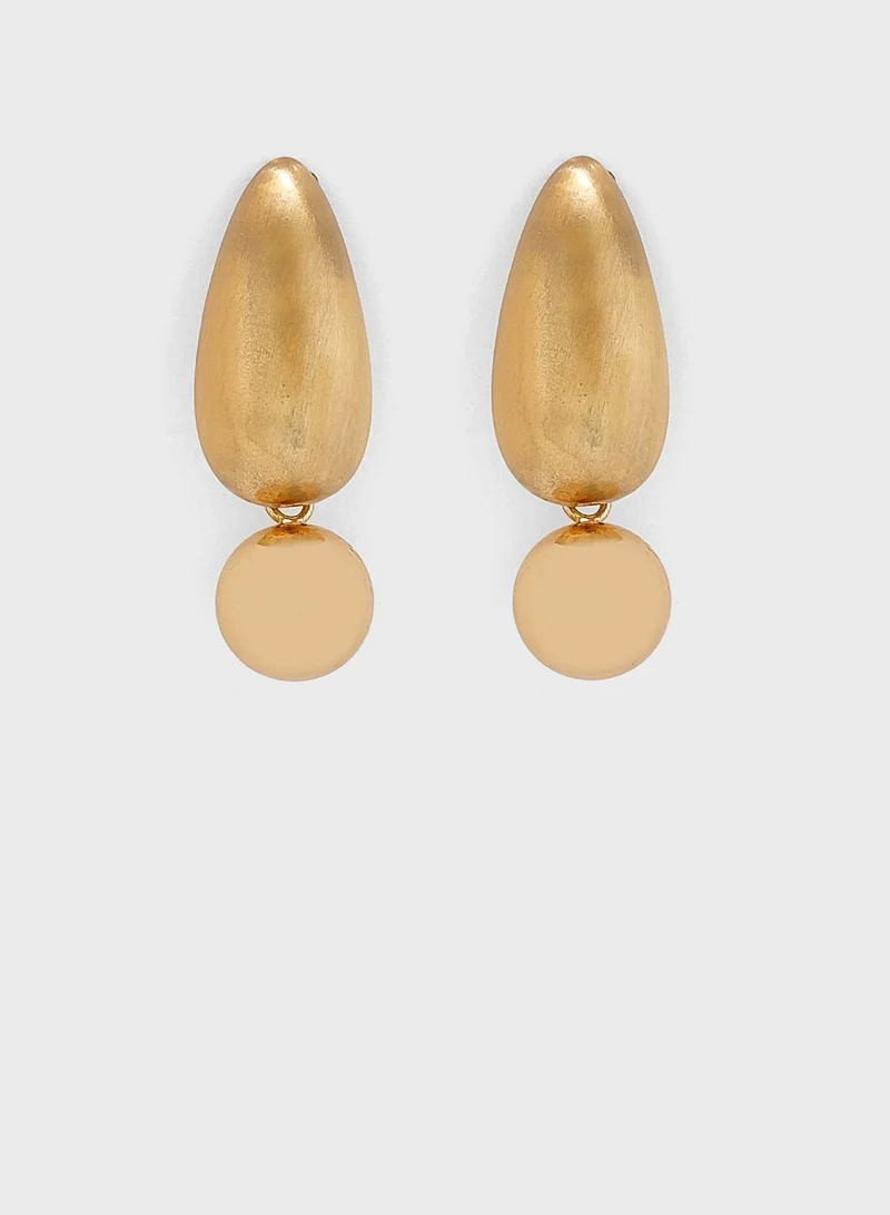 ELLA Brushed Metal Stud Earrings
