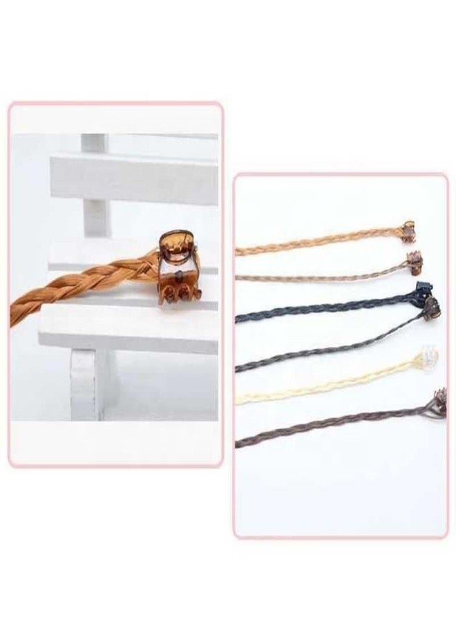 AKADO Kids Hair Extensions with Hair Clips, Braids Extensions Hair, Braided Hair Styling Accessories, Girls' Fashion Bobby Pin Rainbow Wig, for Party Favors and Children Performance - Brown (12 Pcs) - Image 5