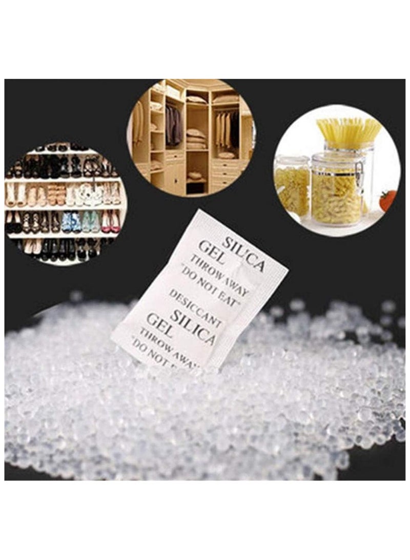 Coolchic Silica Gel Desiccant Bags, 100pcs Non-Toxic Moisture Absorber Desiccant Dehumidifier (5g/100packs)  Silica Gel Desiccant Bags Moisture Absorber Reusable Packets Premium Silicone Beads Moisture Absorption Bags Air Dryer for Clothes, Digital, Documents, - Image 1