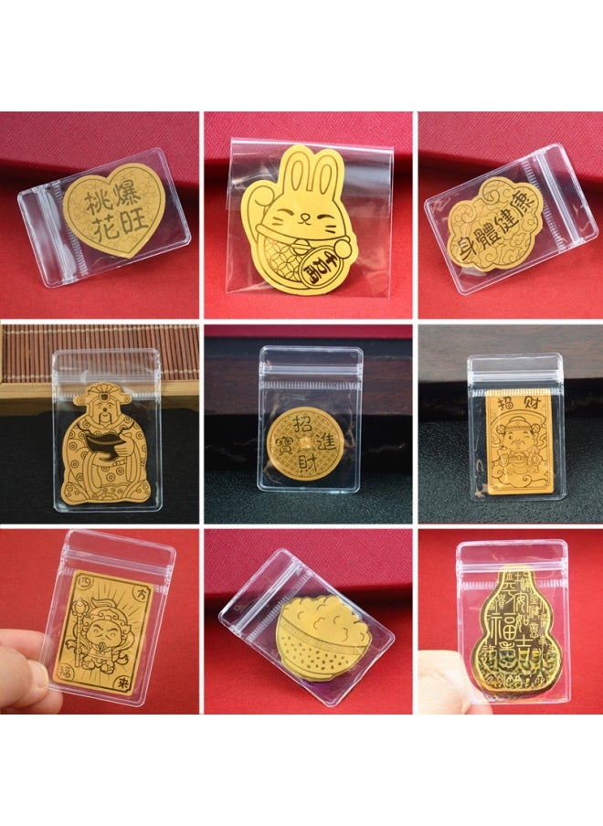 Generic - Foil Fortune Cat Gourd Shaped Healthy Body Wealth Attracting Talismans Rice God Explosion Mobile Phone Stickers Creative Decals-Specifications Support Image Upload:Ping An Paste + Opp Bag - Image 1