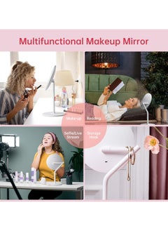 AMIRO Rechargeable Lighted Makeup Mirror, 8'' LED Portable Vanity Mirror with Light, 5-Level Brightness Touch Screen Control Memory Function 180° Rotation Detachable 5X Magnification Pocket Mirror White - pzsku/Z6A8016303C76E4267CEBZ/45/_/1738867414/082e00a5-e4d4-4b3a-b94c-a7bcd21461cc