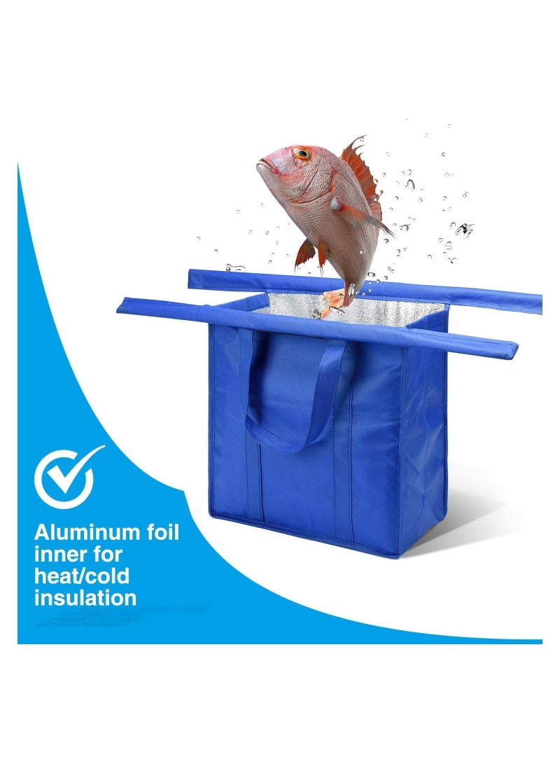 GGEROU حقيبة تسوق قابلة لإعادة الاستخدام، أكياس فرز العربات، عبوة من 4 أكياس بقالة غير منسوجة لعربات التسوق في السوبر ماركت، (حقيبة عازلة) - Image 3