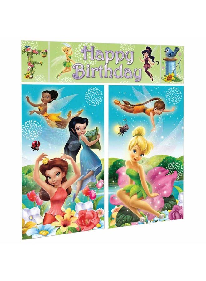 Amscan مجموعة تزيين الجدران من مشاهد الإعداد | مجموعة ديزني تينكر بيل | عيد الميلاد - Image 1