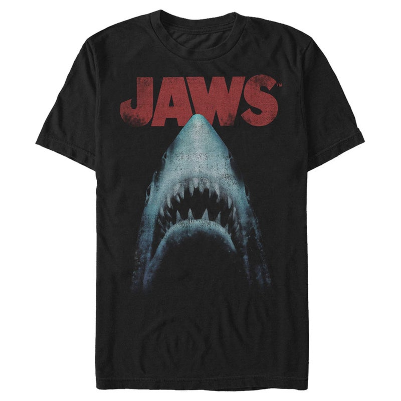 Jaws Mens Poster Basic Solid Tee Black Medium