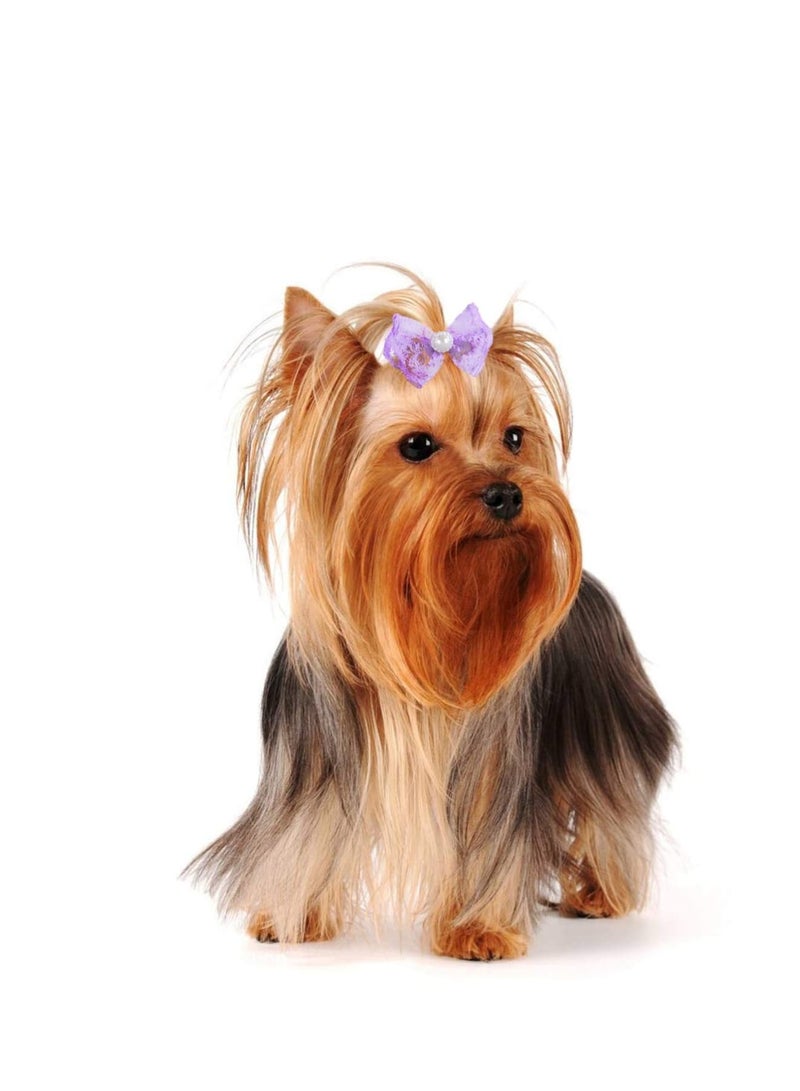 Zikra Dog Bows, Suntown Adorable Rubber Hair Band, Dog Bowknot Headwear for Pet Puppy Dog Cat Grooming Accessories Beautiful Handcrafted Bowtie Pet Dog and Cat Adjustable Bow Tie (20pcs) - Image 4