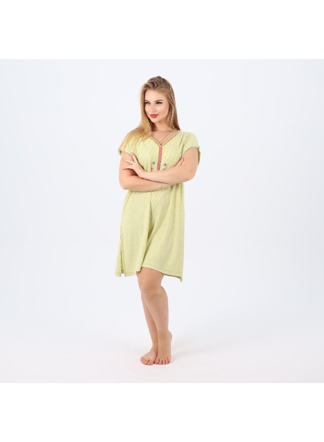 zecotex  Women's Cotton Nightdress with V-Neck & Delicate Embroidery – Soft & Comfortable – Available in Plus Sizes  - Image 5