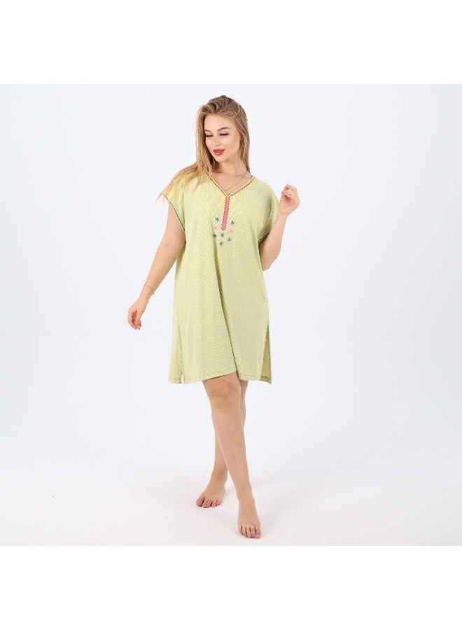 zecotex  Women's Cotton Nightdress with V-Neck & Delicate Embroidery – Soft & Comfortable – Available in Plus Sizes  - Image 4