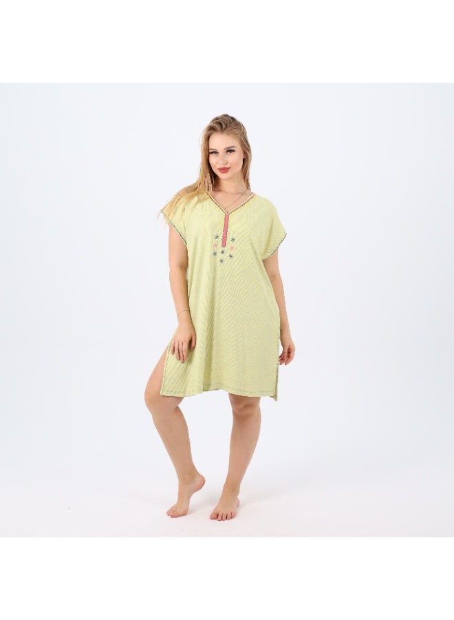 zecotex  Women's Cotton Nightdress with V-Neck & Delicate Embroidery – Soft & Comfortable – Available in Plus Sizes  - Image 3