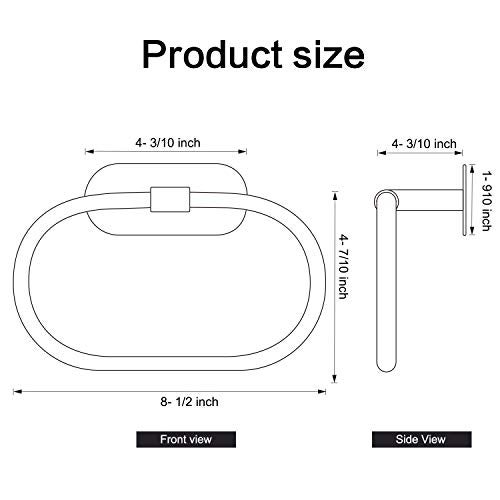 HouseAid Self Adhesive Towel Ring for Bathroom, Stainless Steel Adhesive Hand Towel Holder, No Drilling Modern Hand Towel Hanger, Brushed Nickel - Image 5