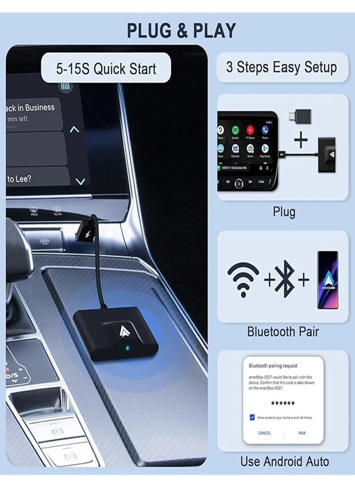 Generic Wireless Android Auto Car Adapter,Wireless Android Auto Dongle - Connects Automatically to Android Auto,Easy Plug and Play Setup (black)  - Image 3