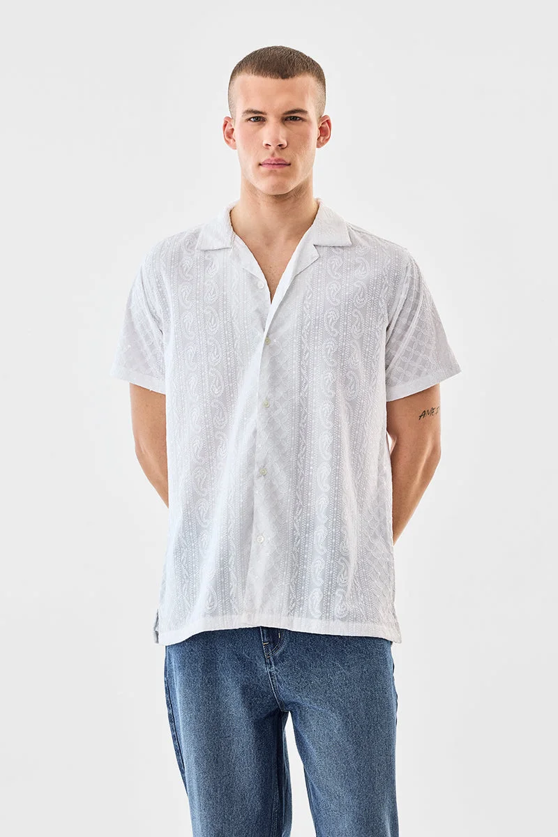 SNITCH قميص فيسكوز مطرز بقصة واسعة