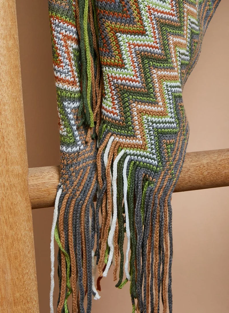 AURORA Zigzag Printed Woven Blanket 127X152Cm
