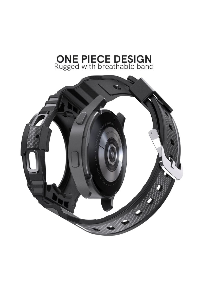 SOLARAE Band with Case Compatible with Galaxy Watch 5 44mm, for Galaxy Watch 4 44mm Band with Case, Shockproof Sport Watch Band TPU Replacement Strap - Image 5