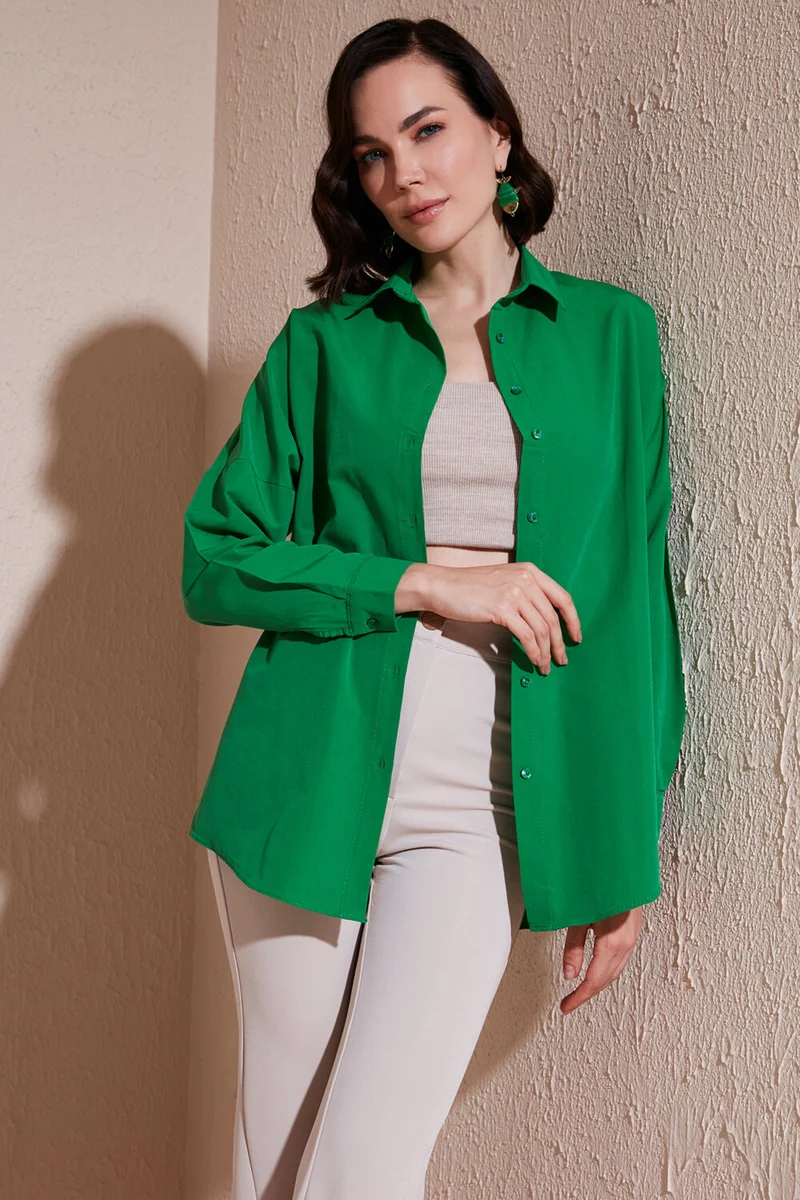 ليلا Cotton Relaxed Fit Off Shoulder Shirt Women's Shirt 66939002S4