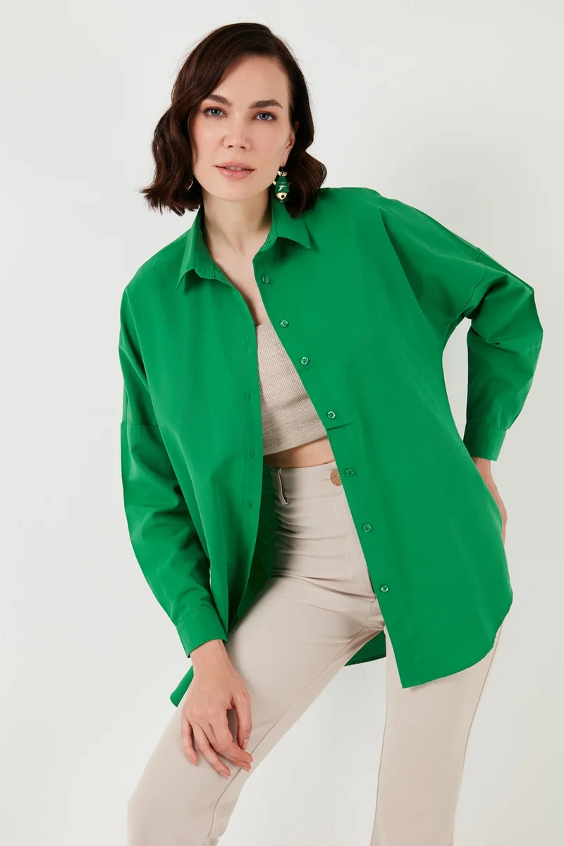 ليلا Cotton Relaxed Fit Off Shoulder Shirt Women's Shirt 66939002S4