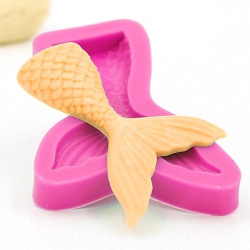 JoyGlobal Silicone Mermaid Fish Tail Fondant Resin Marzipan Clay Mould Medium Size