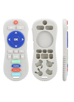 ECVV ECVV 2 Pack Silicone Baby Teething Toys Remote Control Shape Baby Relief Teether BPA Free Remote Teether Chew Toys for Toddlers Infant (Black & Gray)  - Image 4