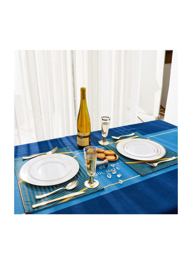 KASTWAVE 6 Pack Plastic Flutes Gold Cups 5OZ Glasses With Rim Elegant Stylish Premium Quality Disposable Wedding Party  - Image 4
