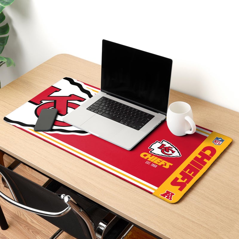 FOCO NFL Official Established Primary Logo Wordmark Home Office Desk Pad Mouse Pad Mat 35" x 16" (Kansas City Chiefs) - Image 2