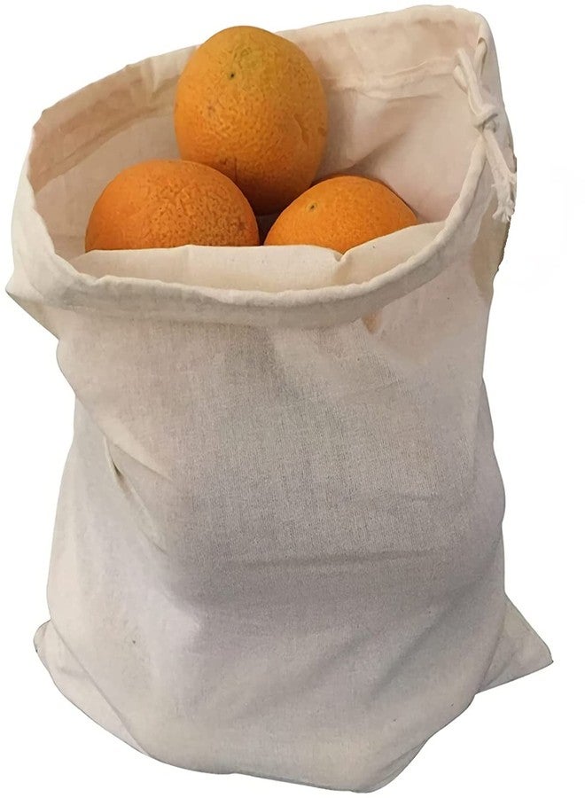 OREAYU ™ 12 Muslin Cotton Drawstring bag Multipurpose Kitchen Storage Bags - Fridge Bags - Reusable Bags - Grocery Bags - Refrigerator Bag -Vegetable & Fruit Storage Bags 12 Bags - Image 5