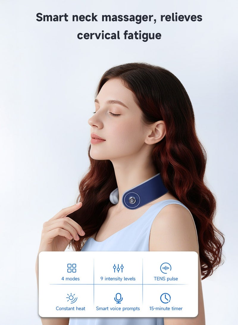 BOMIDI مدلك الرقبة الذكي - مدلك كهربائي ساخن للرقبة والكتفين مع مؤقت تلقائي لمدة 15 دقيقة، بطارية قابلة للشحن بسعة 1500 مللي أمبير، طاقة 5 واط، جهاز محمول لتخفيف الألم والاسترخاء - Image 5