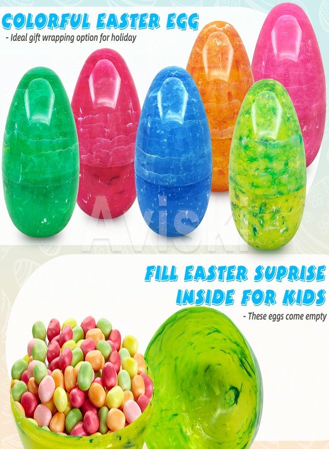 Aviski 6Pcs 7.3" Jumbo Marble-Like Giant Plastic Easter Eggs for Kids Egg Hunt Basket Bag Large Empty Stuffers Fillers, Toys Filling Treats & Easter Theme Party Supplies Favor - Image 3