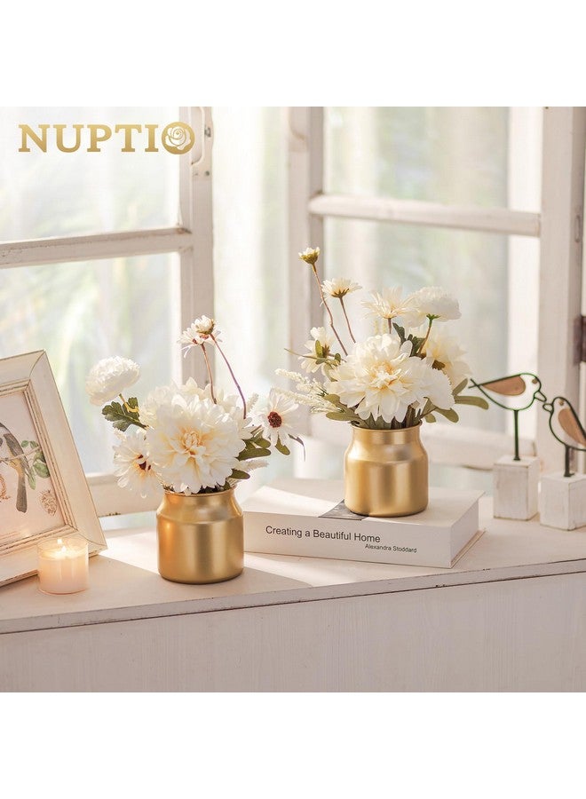 NUPTIO Gold Vase Small Centerpiece: 6 Pcs 4.2" Metal Table Centerepieces - Short Flower Vase For Wedding Christmas Birthday Party Decorations - Image 3