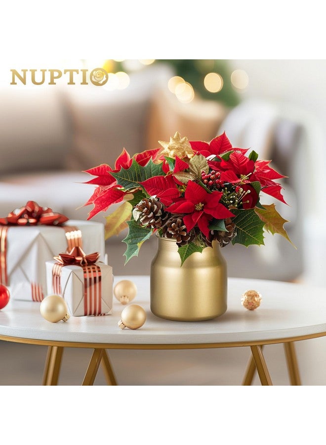 NUPTIO Gold Vase Small Centerpiece: 6 Pcs 4.2" Metal Table Centerepieces - Short Flower Vase For Wedding Christmas Birthday Party Decorations - Image 5