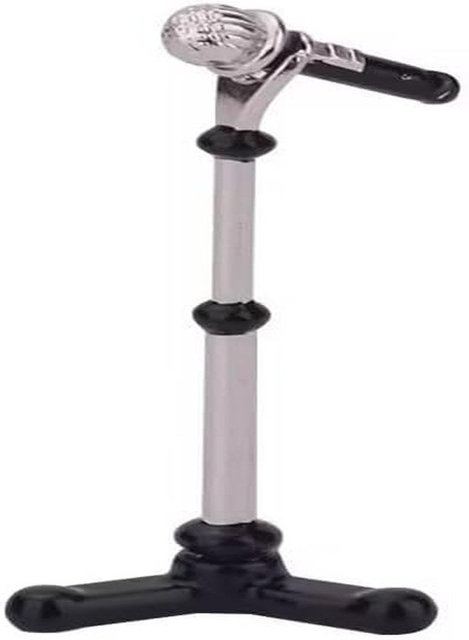 GOUDOGEDC 1/12 Dollhouse Miniature Accessories,Metal Microphone with Stand,Music Room Recording Room Studio Decoration Décor - Image 1