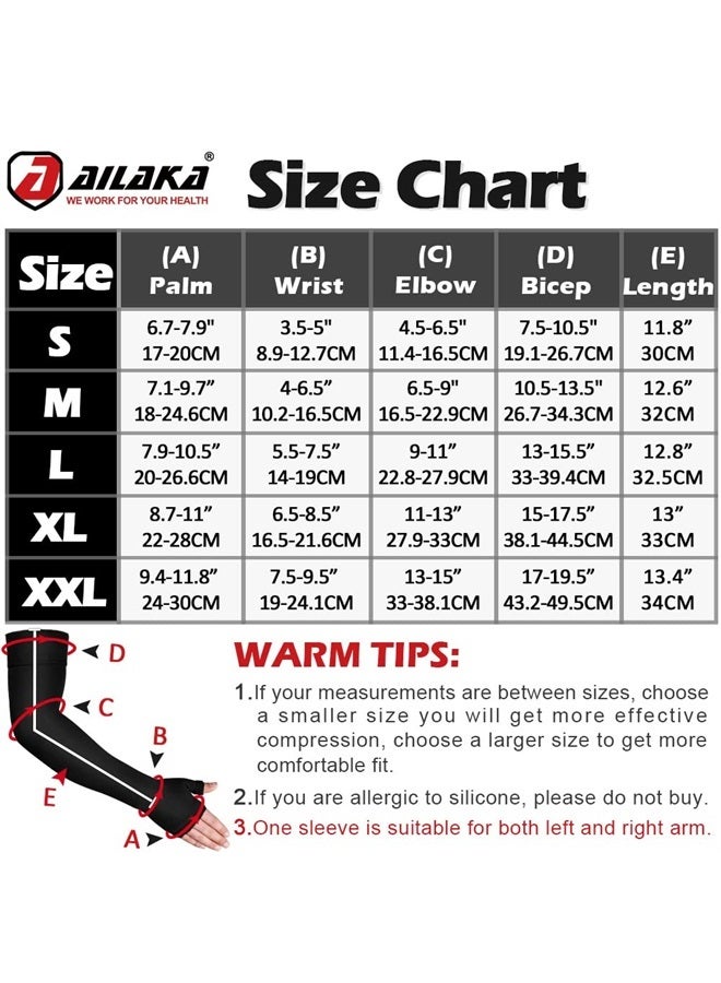 Ailaka Lymphedema Compression Arm Sleeve（Single） with Gauntlet for Men Women - 20-30 mmHg Medical Compression Arm Sleeve Full Arm Support Brace For Pain Relief, Swelling, Edema, Post Surgery Recovery - Image 5