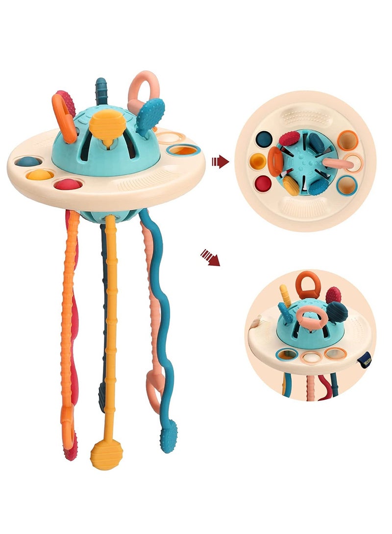 Zikra Infant Kids Silicone Drawstring Toy, Interactive Molar Early Education Educational Toys for Boys and Girls Aged 1 2 3 - Image 1