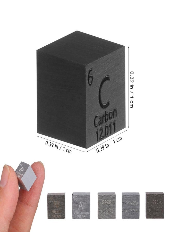 Baluue Educational Stem Element Cubes Set of 6 Tin Titanium Aluminum Zinc Nickel Carbon 0.39 Inch Density Metal Sample Blocks for Science Classroom Teaching and Office Desk Decor - Image 4