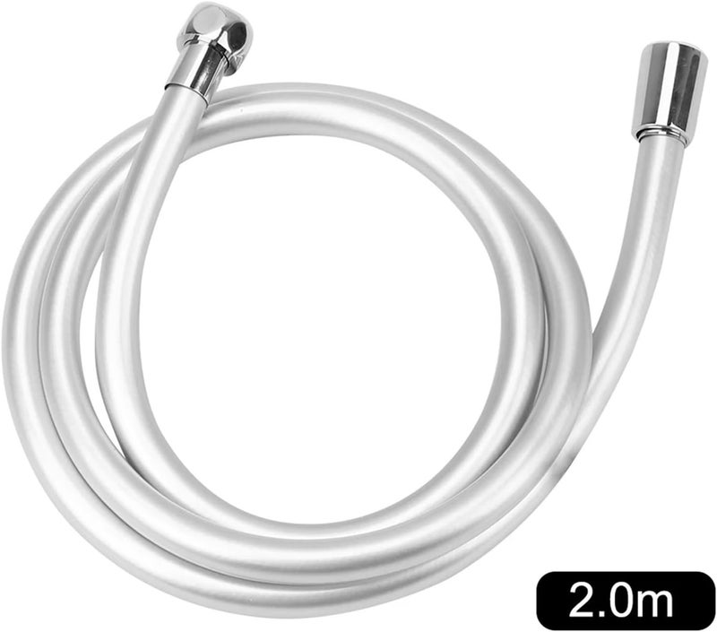 Shower Hose Shower Hose Replacement, PVC Handheld Silver 1.2 .5 .0 Meter Universal Interface GI2(2.0M) - Image 2