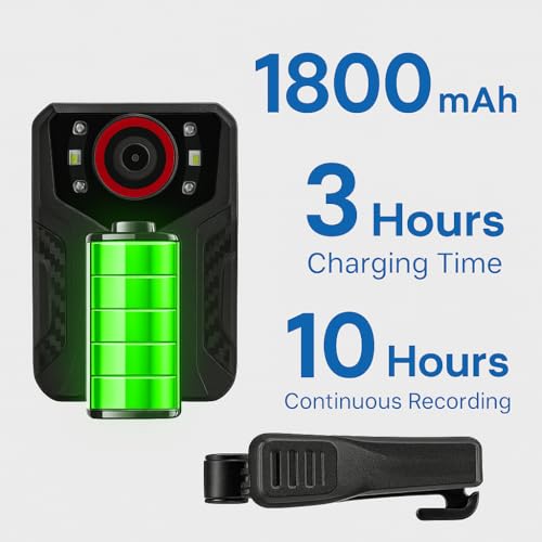 FREDI HD PLUS Body Worn Camera 1080P with Audio Video Recording | Wearable Clip-On Recorder | 2.0” Display | 256GB Support | Loop Recording | No WiFi | Security Guard Police Use - Image 3