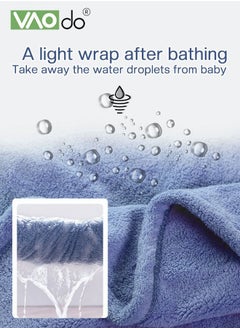 VAOdo Baby Kids Bath Towel Thick Coral Fleece Fast Absorbent Bathrobe Cloak Can be Worn in All Seasons Suitable for Beach Swimming Bathing 88*150cm±2cm Navy Blue  - Image 5