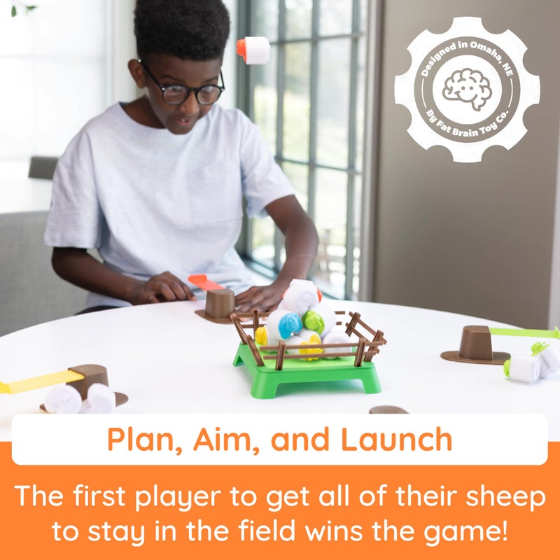 Fat Brain Toys Heap-O-Sheep Game, Family Board Games for Kids and Adults, Game of Catapulting Sheep, 6 to Adult, 2 to 4 Players - Image 3