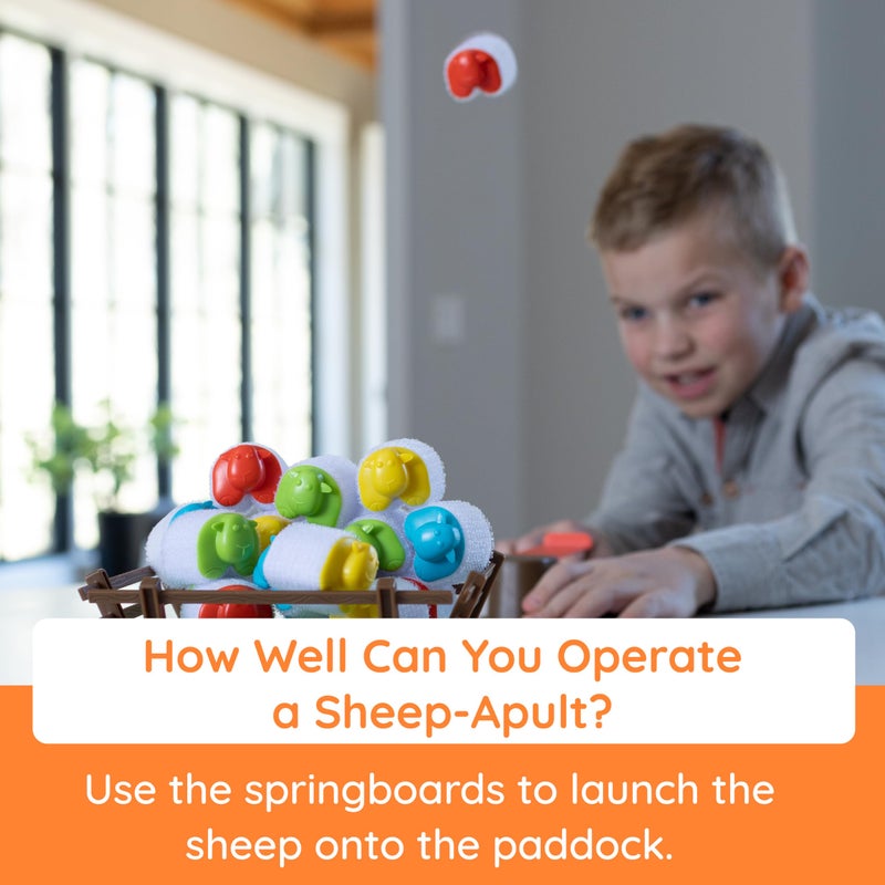 Fat Brain Toys Heap-O-Sheep Game, Family Board Games for Kids and Adults, Game of Catapulting Sheep, 6 to Adult, 2 to 4 Players - Image 2