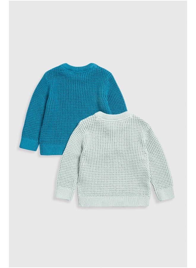 mothercare Waffle Knitted Jumpers - 2 Pack  - Image 1
