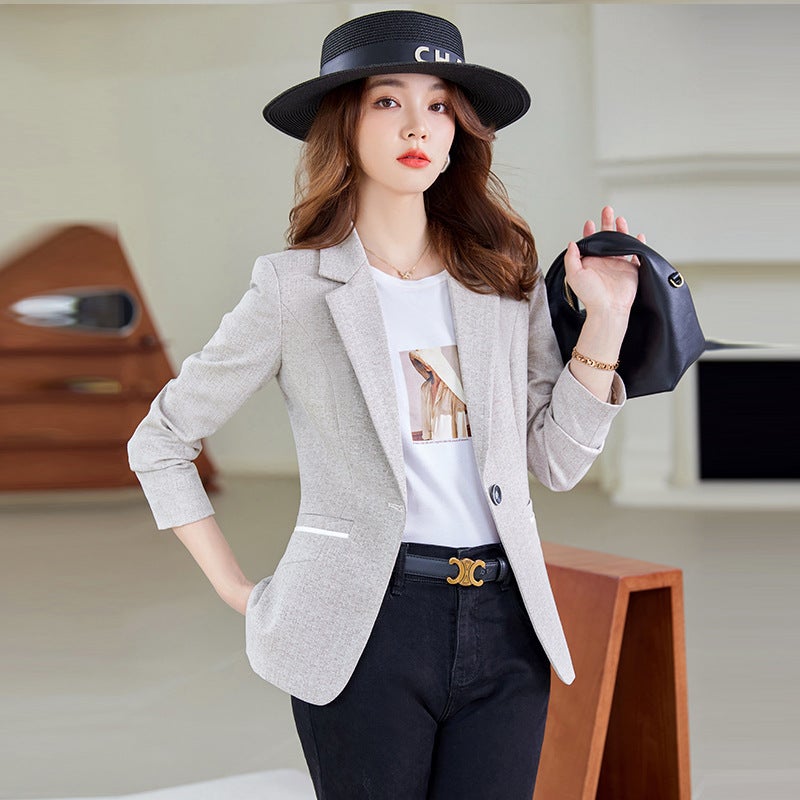 All-Match Black Small Suit Jacket Women'S 2023 New High-End Sense Casual Suit High-End Western-Style Slim-Fit Top - Image 1