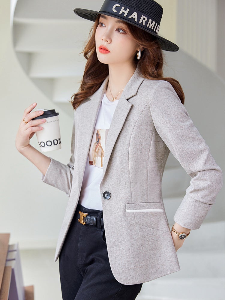 All-Match Black Small Suit Jacket Women'S 2023 New High-End Sense Casual Suit High-End Western-Style Slim-Fit Top - Image 2