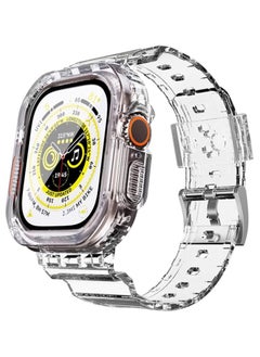 FARROBIZZ Band Compatible for Apple Watch Ultra 49mm with Bumper Case Cover, Clear Crystal Men Women Durable Sport Transparent Protective Band for iWatch Ultra (Black)  - Image 1